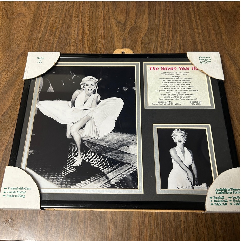 Nostalgia City Marilyn Monroe Seven Year Itch Framed Art Black 15x12 Vintage